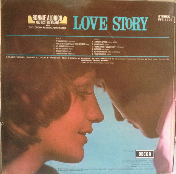 Ronnie Aldrich And His Two Pianos With The London Festival Orchestra : Love Story (LP, Album)