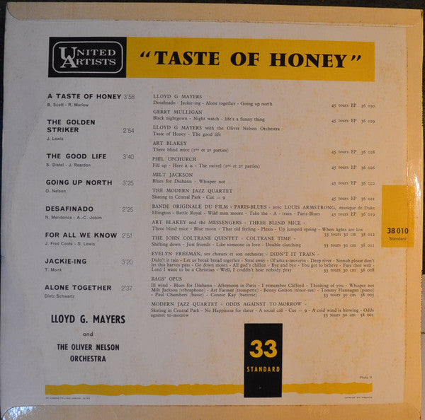 Lloyd Mayers, Oliver Nelson And His Orchestra : Taste Of Honey (LP, Album)