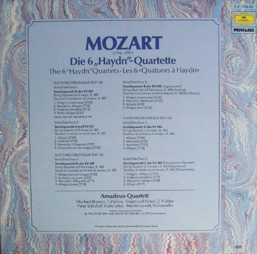Wolfgang Amadeus Mozart, Amadeus-Quartett : Die 6 "Haydn"-Quartette (3xLP + Box)