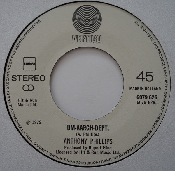 Anthony Phillips : Um & Aargh (7", Single)