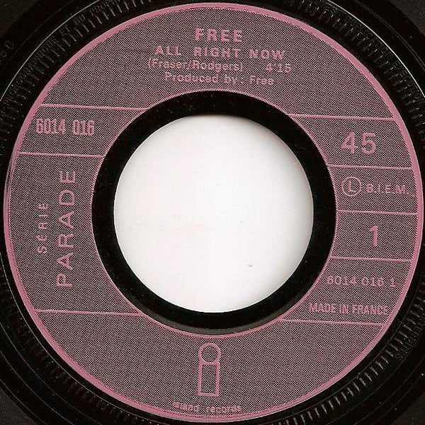 Free : All Right Now B/w Mouthful Of Grass (7", Single)