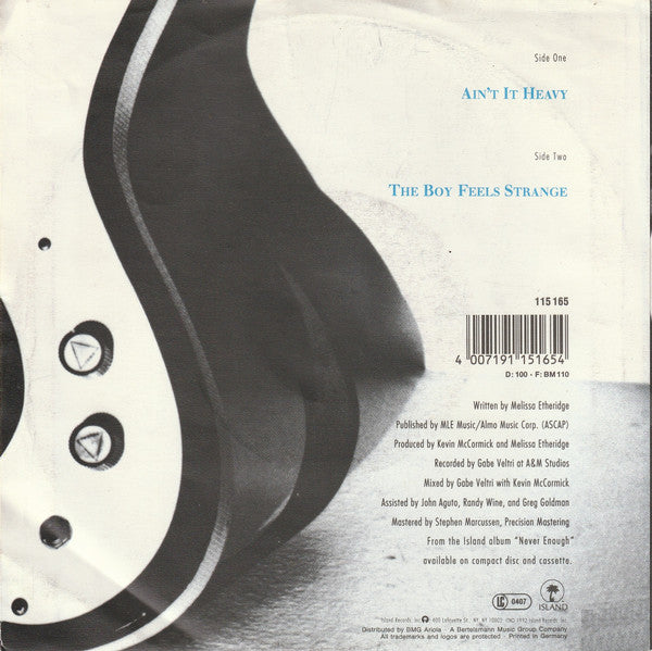 Melissa Etheridge : Ain't It Heavy (7")
