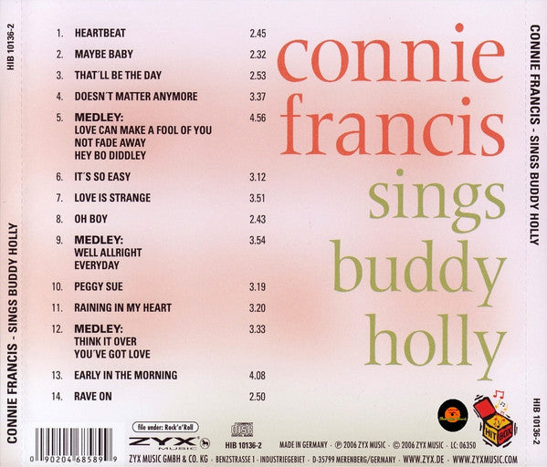 Connie Francis : Sings Buddy Holly (CD, Album)