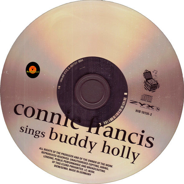 Connie Francis : Sings Buddy Holly (CD, Album)
