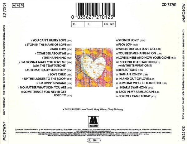 The Supremes : Love Supreme: The Very Best Of The Supremes Featuring Diana Ross (CD, Comp)