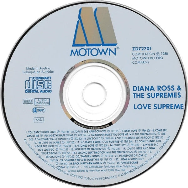 The Supremes : Love Supreme: The Very Best Of The Supremes Featuring Diana Ross (CD, Comp)