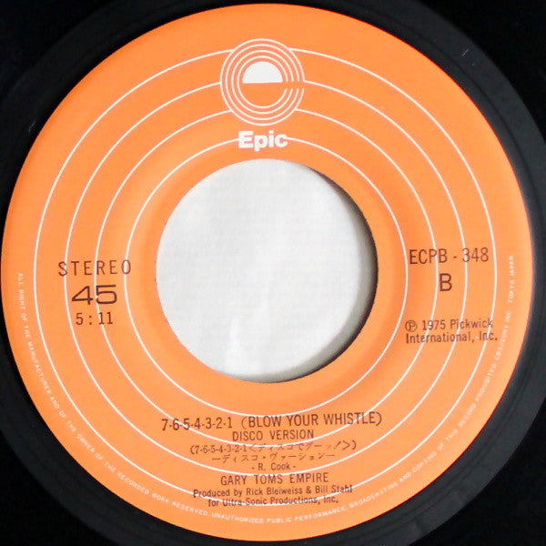 Gary Toms Empire : 7-6-5-4-3-2-1 (Blow Your Whistle) (7", Single)
