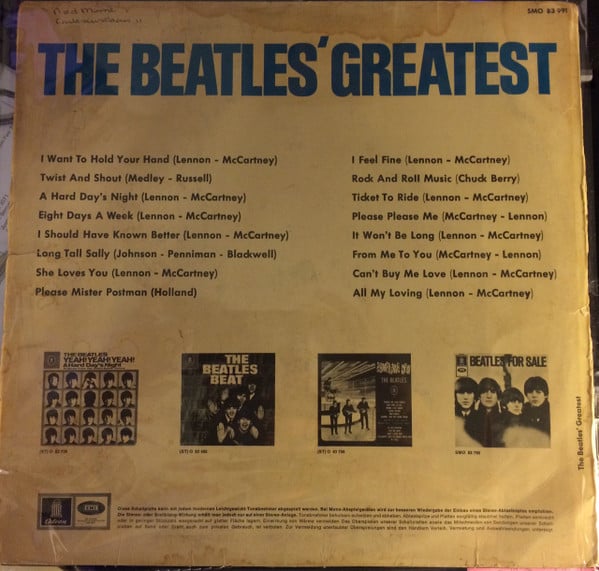 The Beatles : The Beatles' Greatest (LP, Comp, Mono)