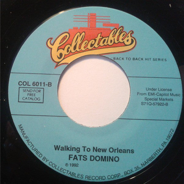 Fats Domino : Blueberry Hill / Walking To New Orleans (7", Single, RE)