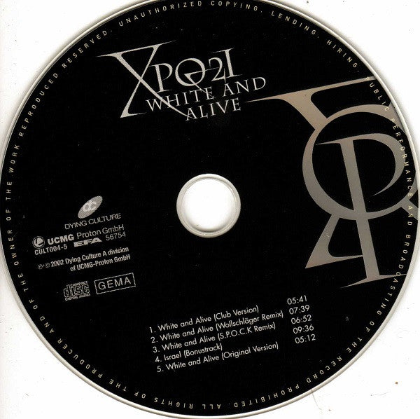 XPQ-21 : White And Alive (CD, Maxi)