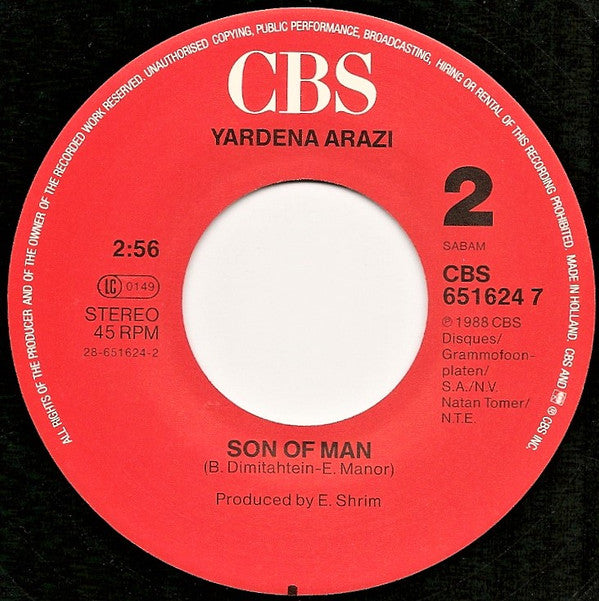 Yardena Arazi : Ben Adam (7")