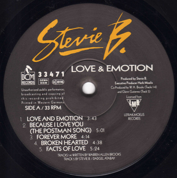Stevie B.* : Love & Emotion (LP, Album)