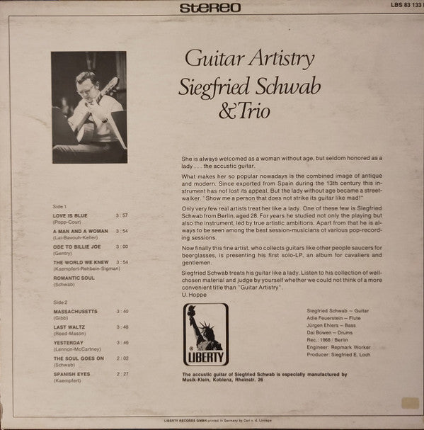 Siegfried Schwab & Trio : Guitar Artistry (LP, Album)