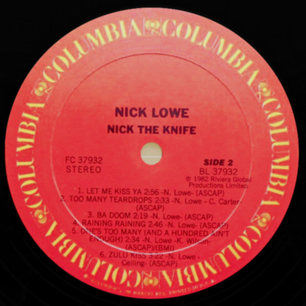Nick Lowe : Nick The Knife (LP, Album)