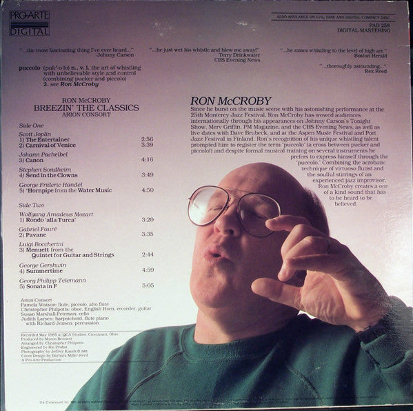 Ron McCroby With The Arion Consort : Breezin' The Classics  (LP)