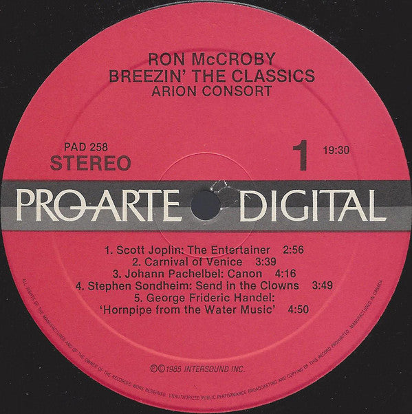 Ron McCroby With The Arion Consort : Breezin' The Classics  (LP)