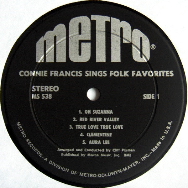 Connie Francis : Sings Folk Favorites (LP, Album, RE)