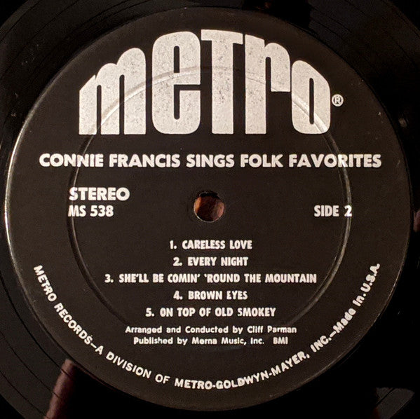 Connie Francis : Sings Folk Favorites (LP, Album, RE)