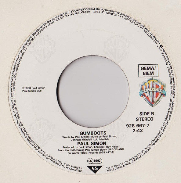 Paul Simon : You Can Call Me Al (7", Single)