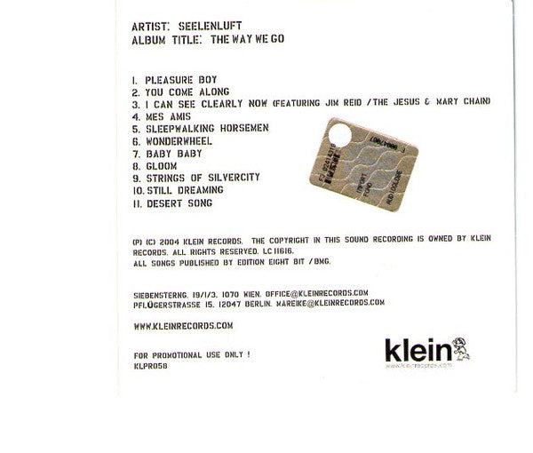 Seelenluft : The Way We Go (CD, Album, Promo, Car)