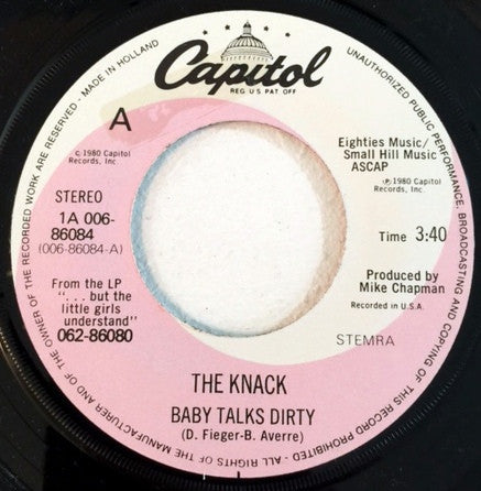 The Knack (3) : Baby Talks Dirty (7", Single)