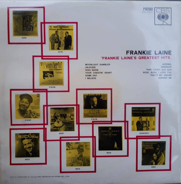 Frankie Laine : Frankie Laine's Greatest Hits (LP, Comp, Mono)