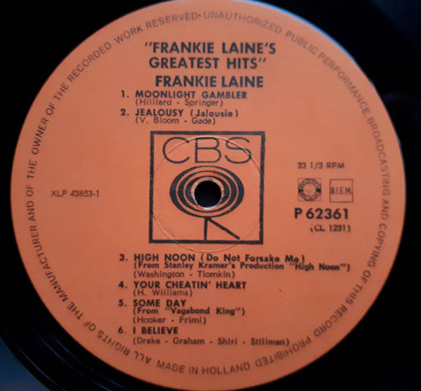 Frankie Laine : Frankie Laine's Greatest Hits (LP, Comp, Mono)