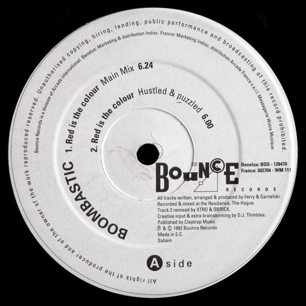 Boombastic (2) : Red Is The Colour (12", Maxi)