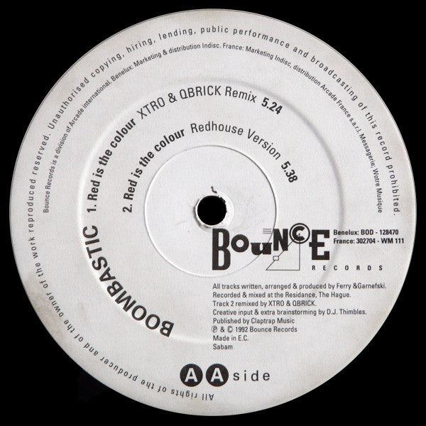 Boombastic (2) : Red Is The Colour (12", Maxi)