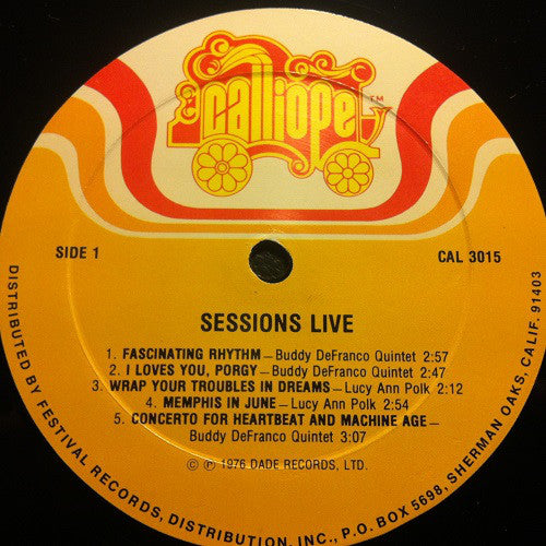 Buddy DeFranco / Art Pepper : Sessions, Live (LP)