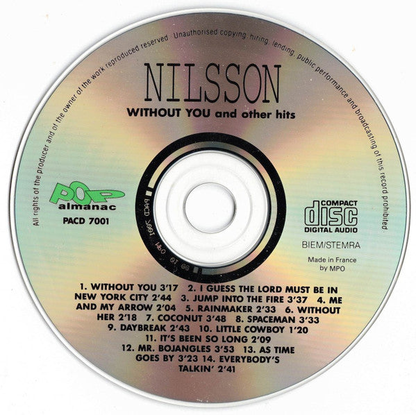 Harry Nilsson : Without You And Other Hits (CD, Comp)