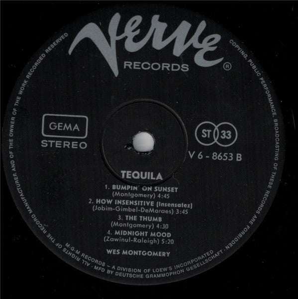 Wes Montgomery : Tequila (LP, Album)