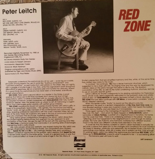 Peter Leitch : Red Zone (LP, Album)