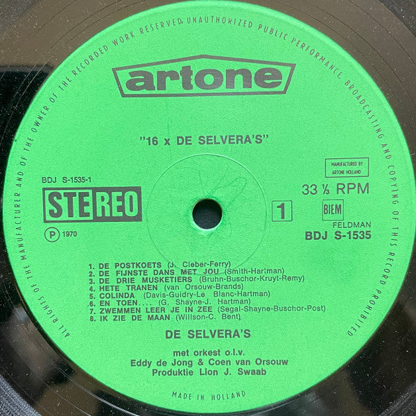 De Selvera's : 16 Hits Van De Selvera's (LP, Comp)