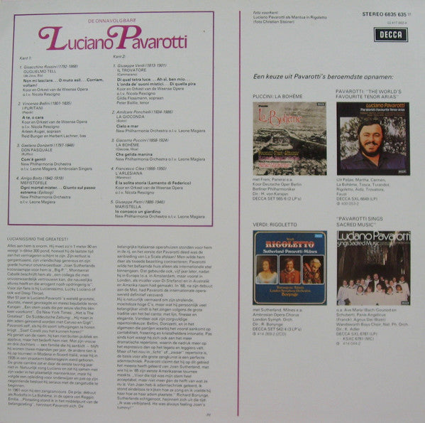 Luciano Pavarotti : De Onnavolgbare Luciano Pavarotti (LP, Comp, RE)