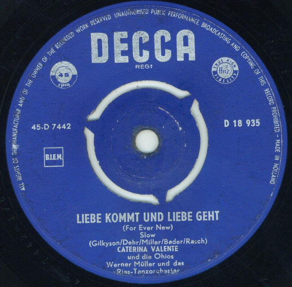 Caterina Valente : Tschau Tschau Bambina ... ! (7", Single)