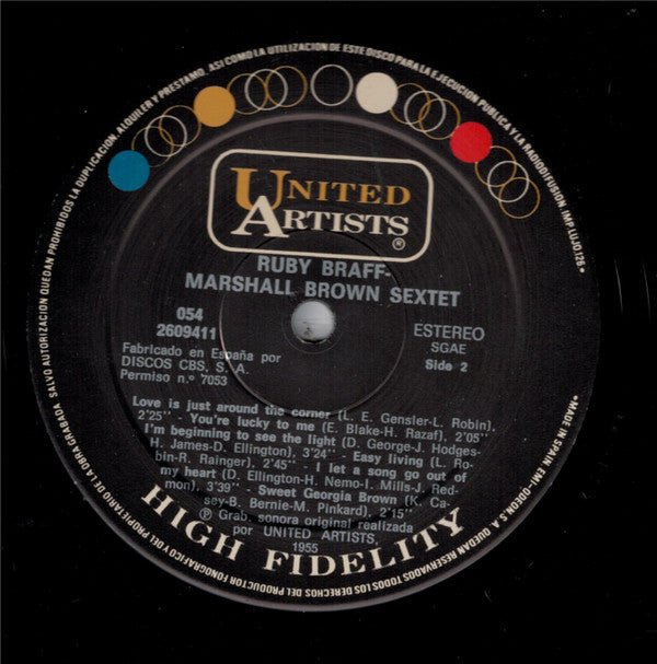 The Ruby Braff-Marshall Brown Sextet : The Ruby Braff-Marshall Brown Sextet (LP, Album, Mono, RE)