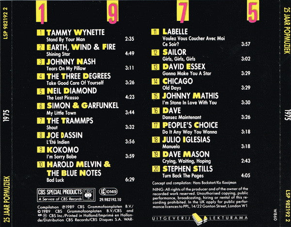 Various : 25 Jaar Popmuziek 1975 (CD, Comp, +Bo)
