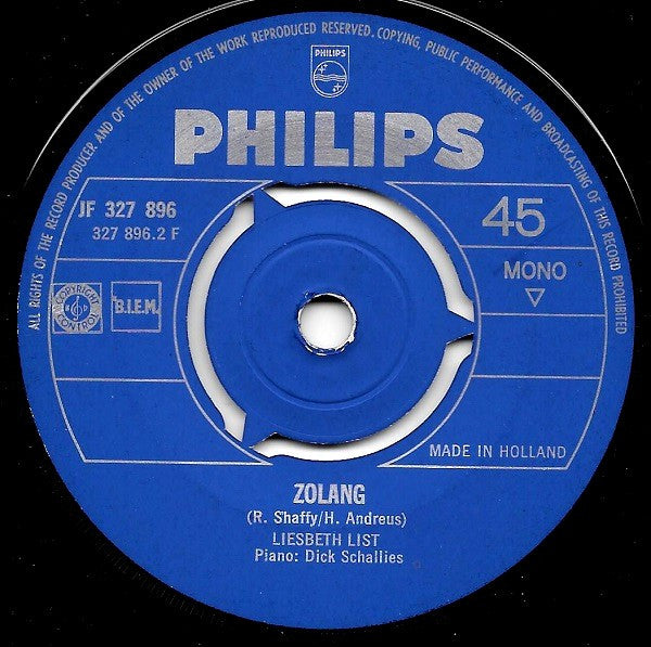 Liesbeth List : In Oktober (7", Single, Mono)