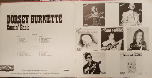 Dorsey Burnette : Comin' Back (2xLP, Comp, Gat)
