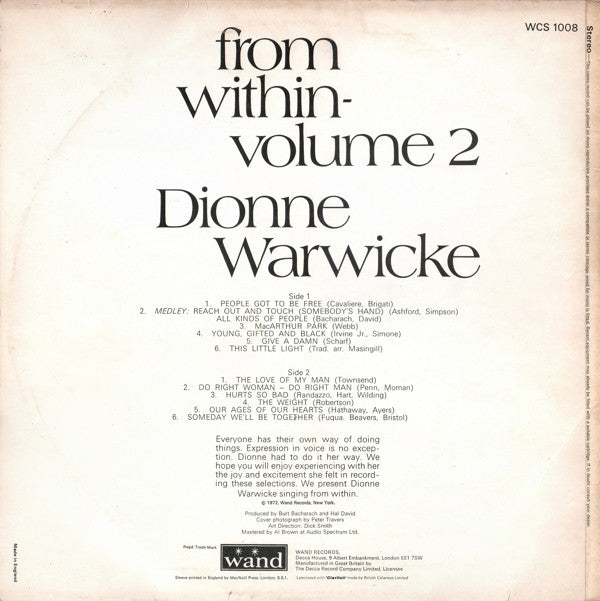 Dionne Warwick : From Within - Volume 2 (LP)