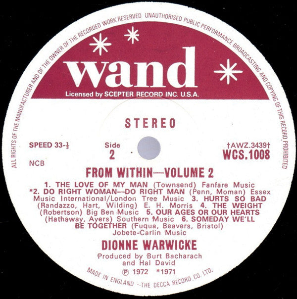 Dionne Warwick : From Within - Volume 2 (LP)