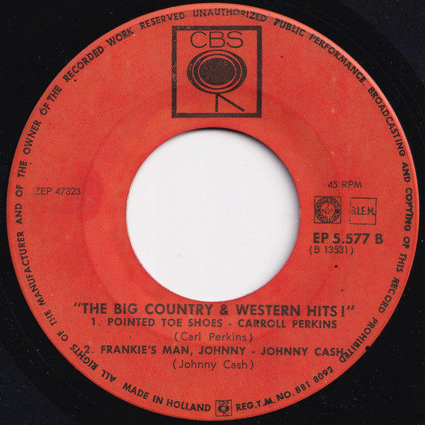 Johnny Horton / Lefty Frizzell / Carl Perkins / Johnny Cash : The Big Country And Western Hits (7", EP)