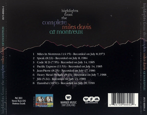 Miles Davis : Highlights From The Complete Miles Davis At Montreux (CD, Comp)