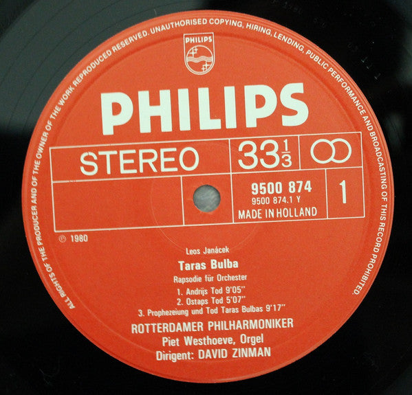 Leoš Janáček, Rotterdams Philharmonisch Orkest, David Zinman : Taras Bulba / Sinfonietta (LP, Album)