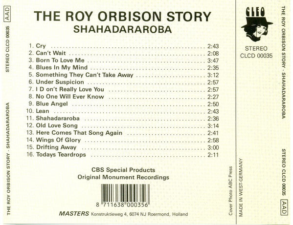 Roy Orbison : The Story Of Roy Orbison - Shahadararoba (CD, Comp)