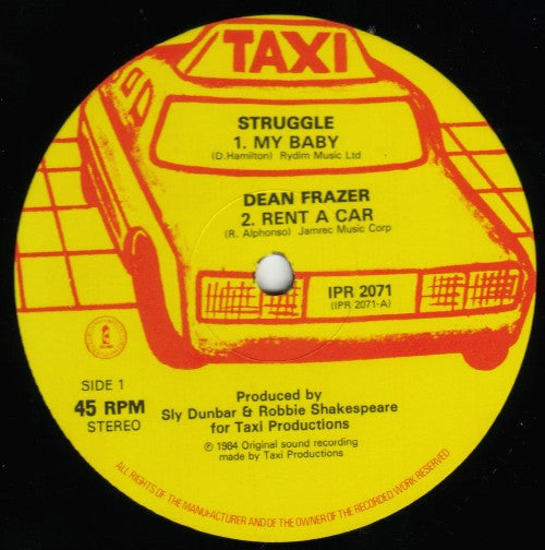 Struggle / Dean Frazer* / Sly & Robbie : My Baby / Rent A Car / Billie Jean (12", Maxi, Ltd)