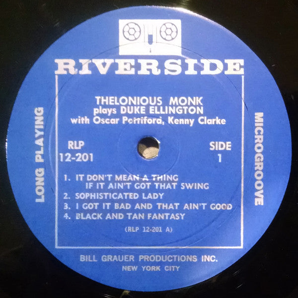 Thelonious Monk : Thelonious Monk Plays Duke Ellington (LP, Album, Mono, RE, Blu)