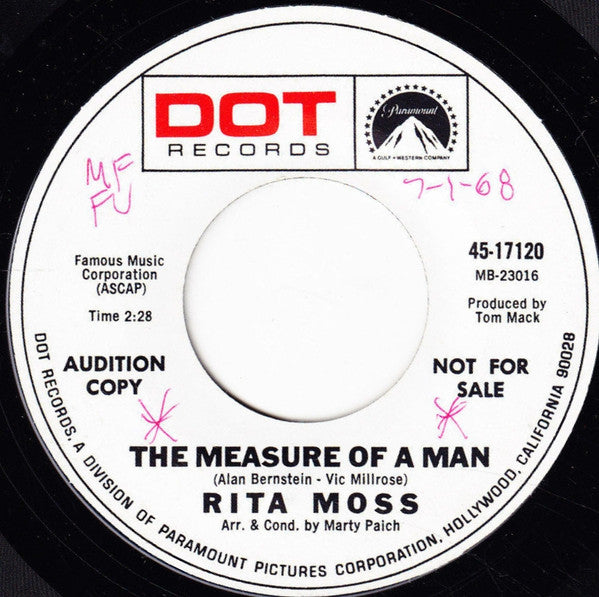 Rita Moss : Just A Dream Ago (7", Single, Promo)