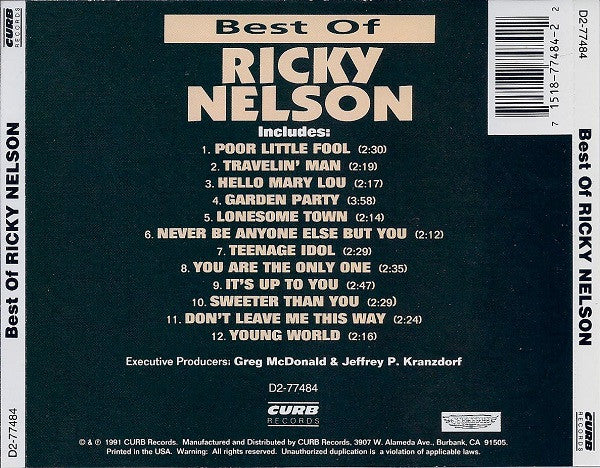 Ricky Nelson (2) : Best Of Ricky Nelson (CD, Comp)